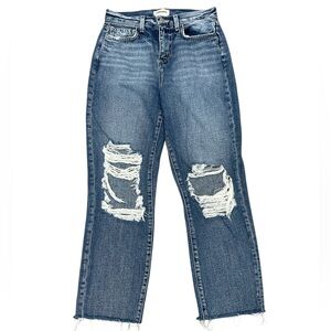 L’AGENCE Adele High Rise Distressed Straight Leg Jeans
